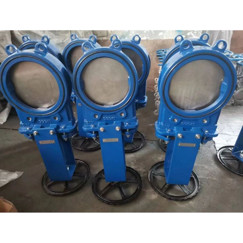 Besi ulet PN10 16 wafer Dukungan Knife Gate Valve (2)