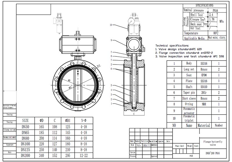 Butterfly Valve Drawing
