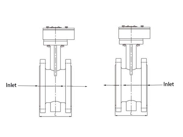 flow direction of butterfly valve